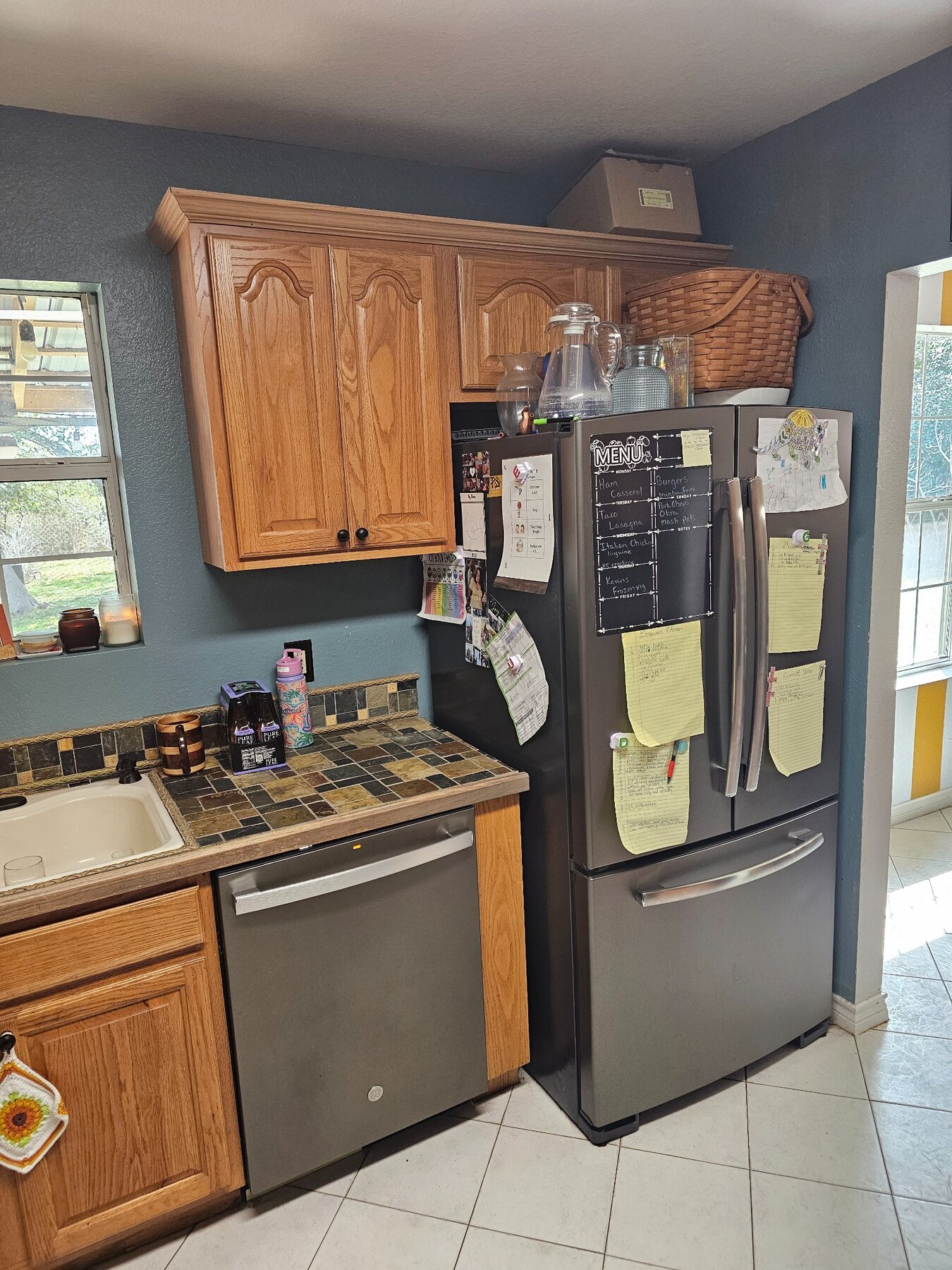 Existing Leander kitchen with original wood cabinets