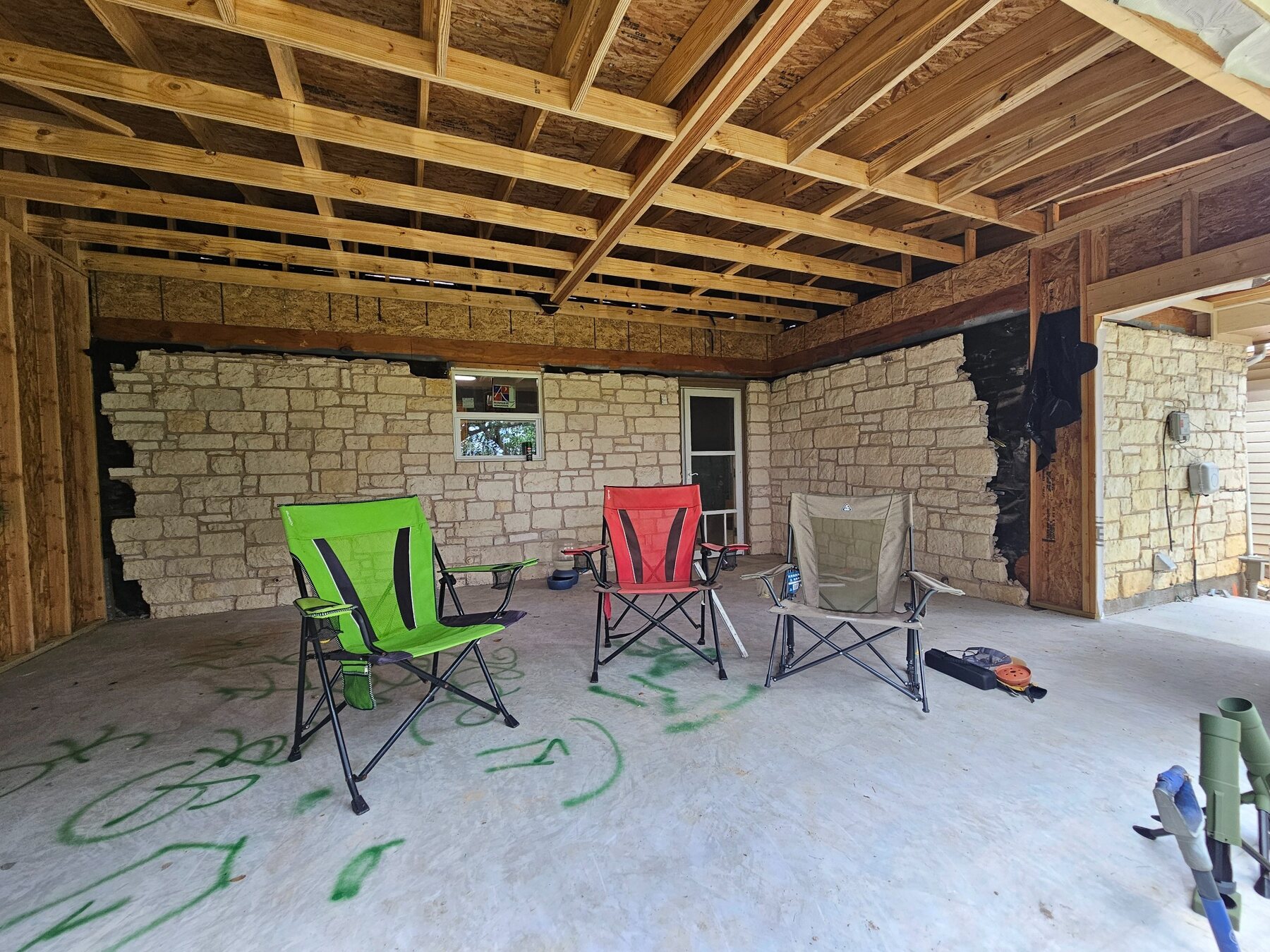 Existing covered patio before construction